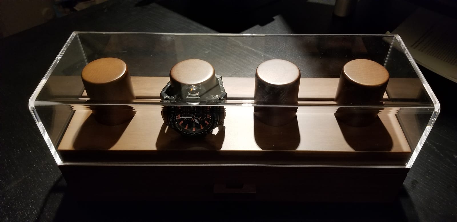 Holme & Hadfield 4 Slot Luxury Watch Display Case with Hinged Cover, Drawer customer photo 2
