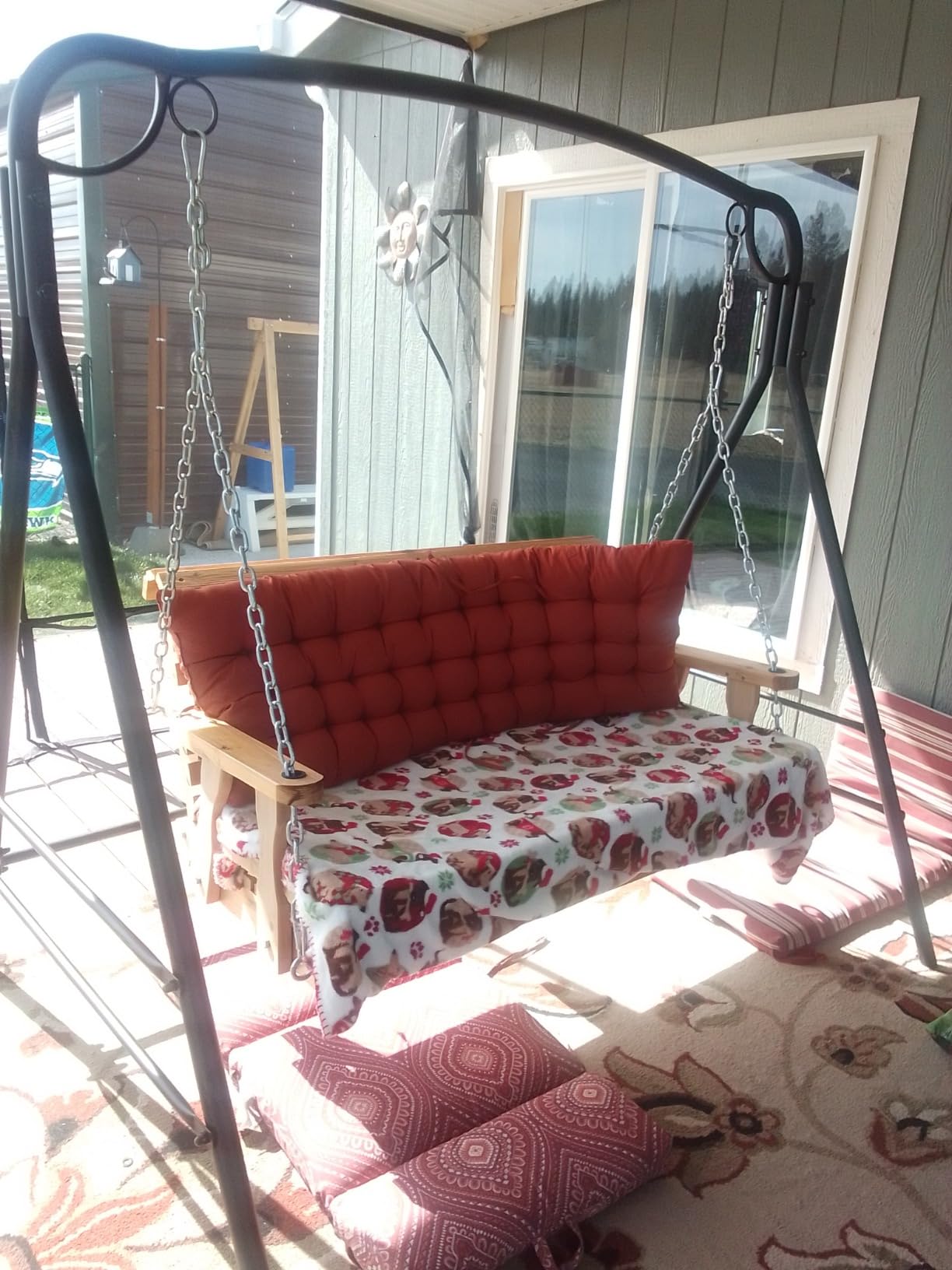 VINGLI Heavy Duty Porch Swing Stand, 660 LBS Steel Frame, Antique Bronze customer photo 1