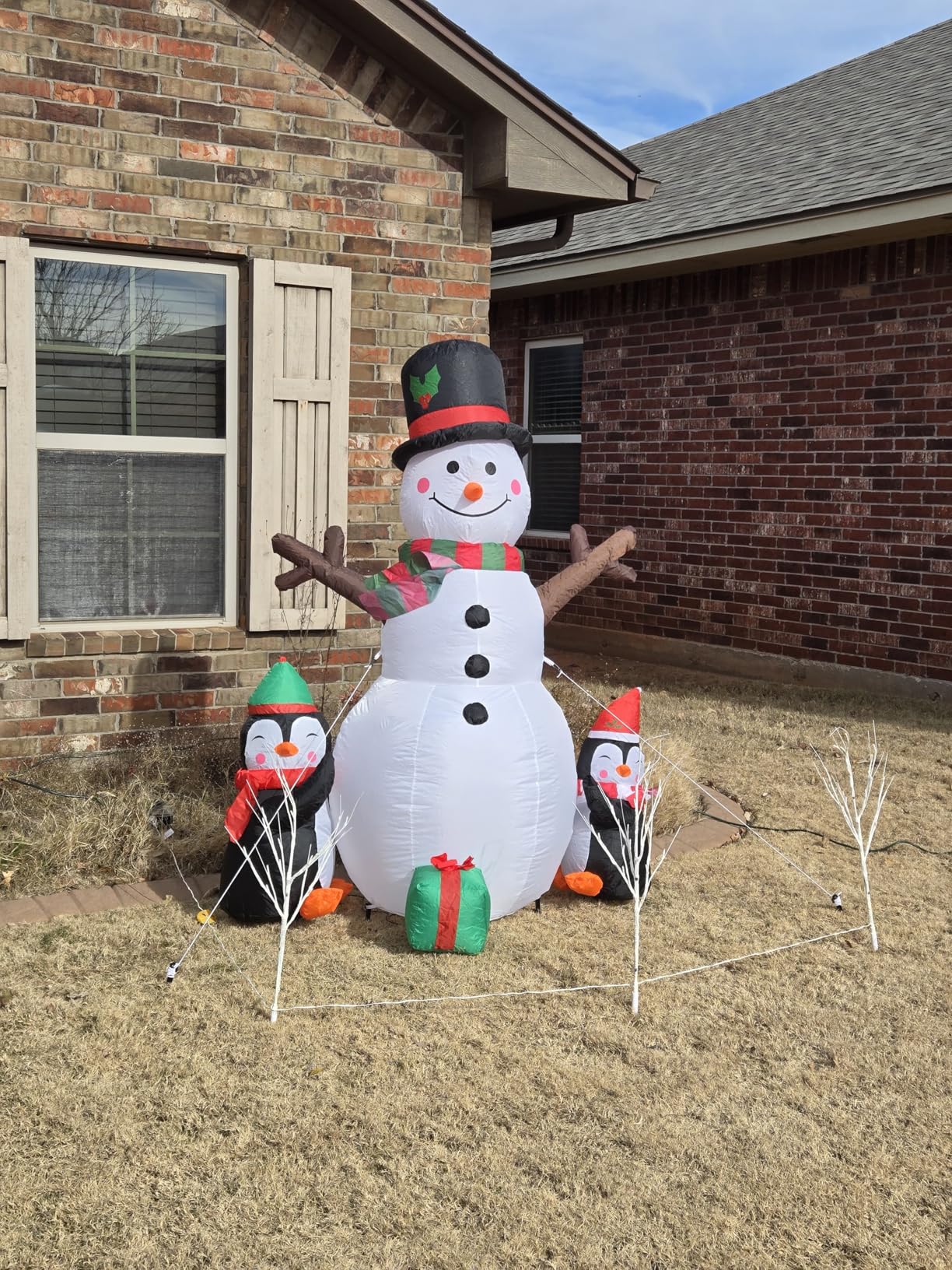 OurWarm 6ft Christmas Inflatables Outdoor Decorations, Blow Up Snowman Penguins Inflatable with Rotating LED Lights for Christmas Indoor Outdoor Yard Garden Decorations customer photo 1