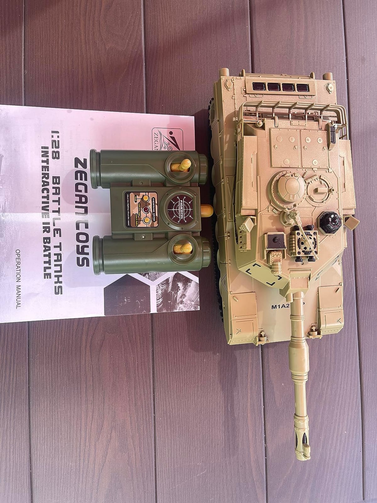 RC Tank US M1A2 Abrams Remote Control Military Tank Toy | IR Battle, 2.4GHz, 1:28 Scale, Sounds, Lights, Soldiers, Army Vehicle Gift for Kids 6+ customer photo 2