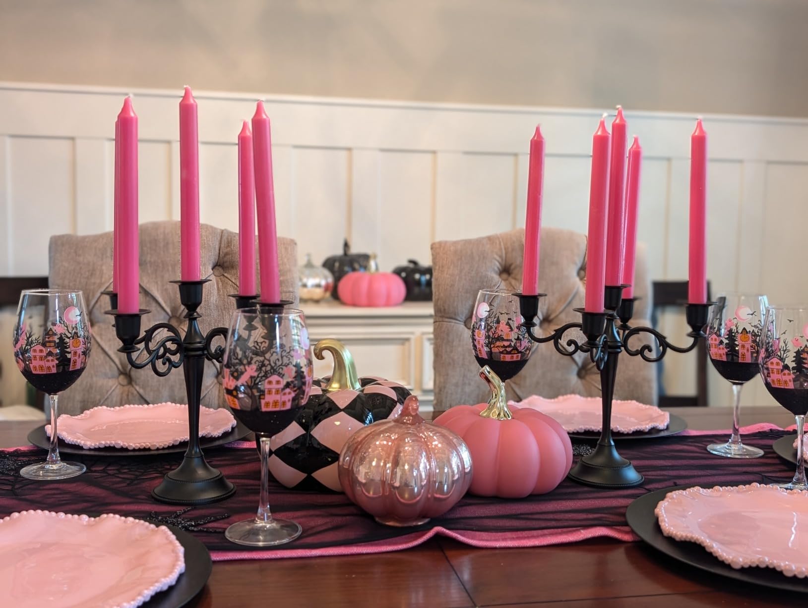 3-Arm Black Metal Candelabra Halloween Centerpiece Taper Holder customer photo 2