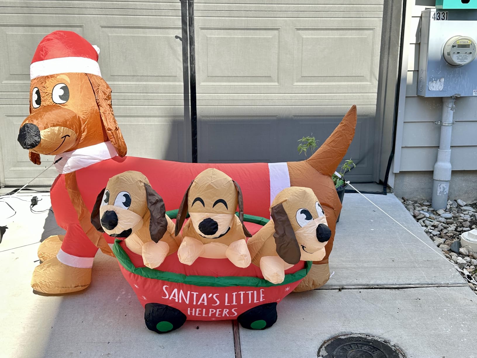 Joiedomi 5 FT Long Christmas Puppy Inflatable with Built-in LEDs, Self-Inflatable for Dachshund Blow Up Yard Decoration Xmas Party Indoor, Outdoor Yard Garden, Lawn Winter Decor customer photo 1