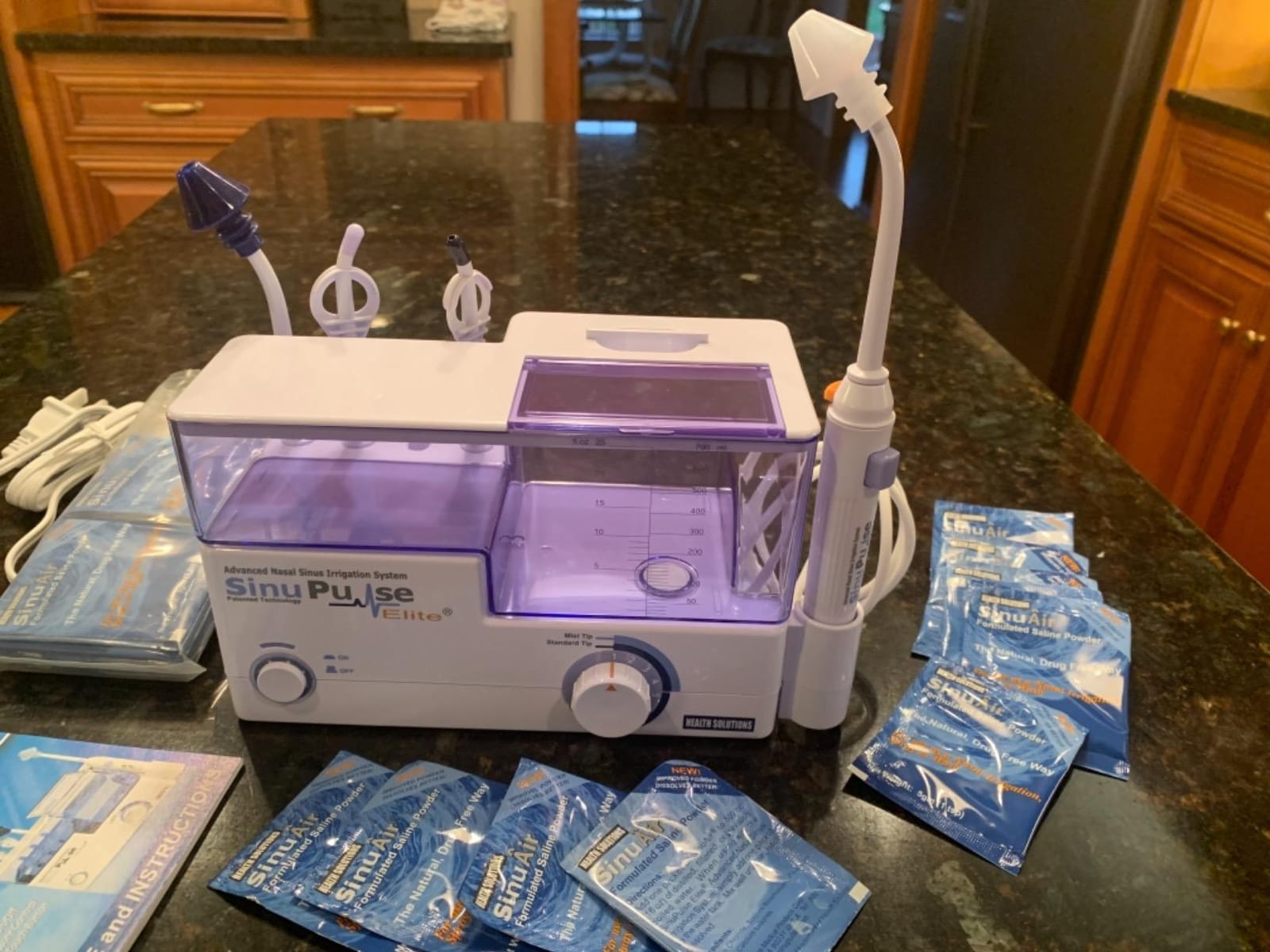 SinuPulse Elite Advanced Nasal Irrigation System, Pulsating Nasal Congestion Relief & Sinus Rinse Machine, More Effective Than Neti Pot, Nose Spray or Nasal Wash Bottle, with 30 SinuAir Packets customer photo 1