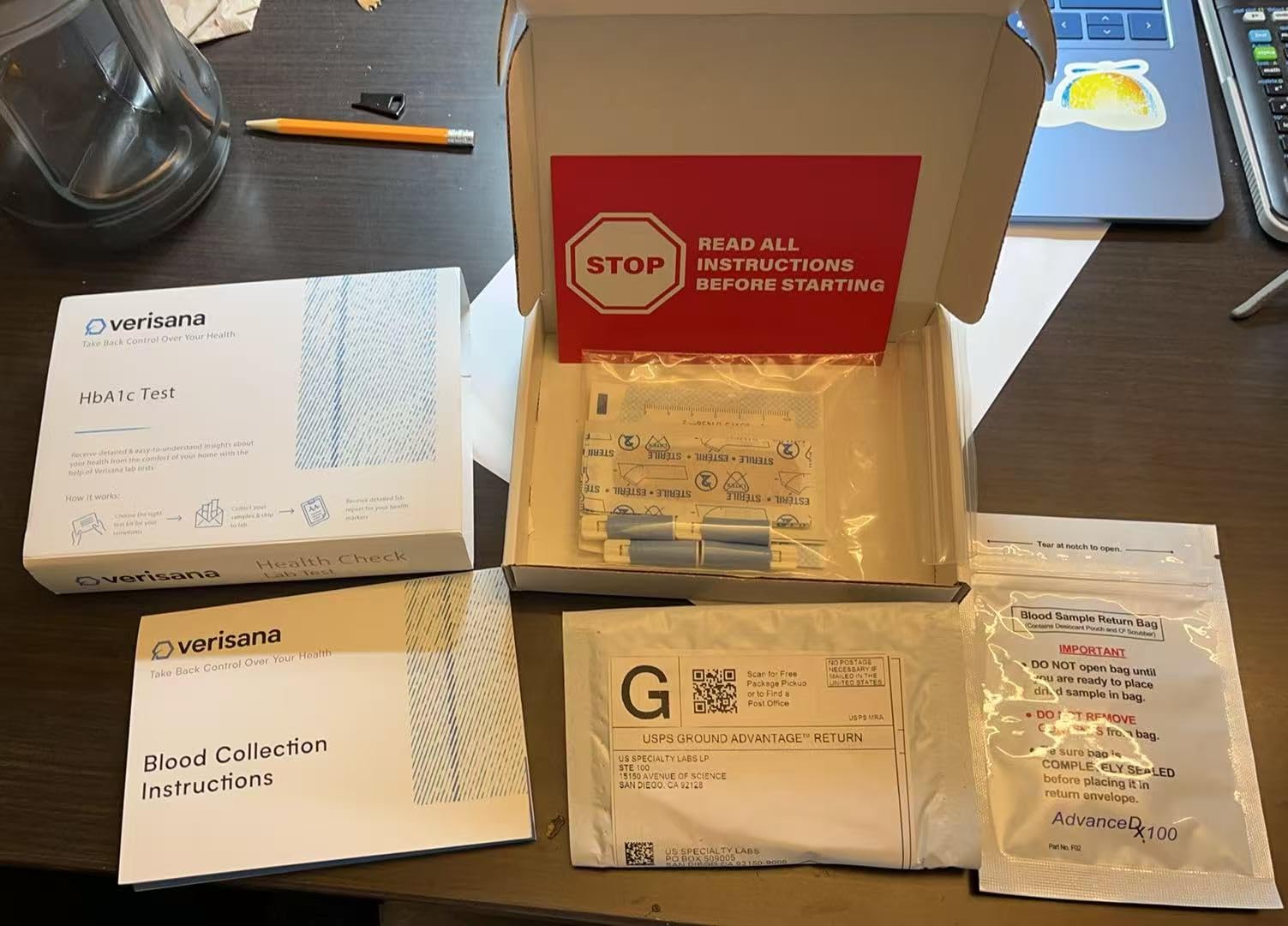 HbA1c Test – at Home Kit – Measure Your A1c Blood Sugar Levels – Blood Analysis by CLIA-Certified Lab – Verisana customer photo 1