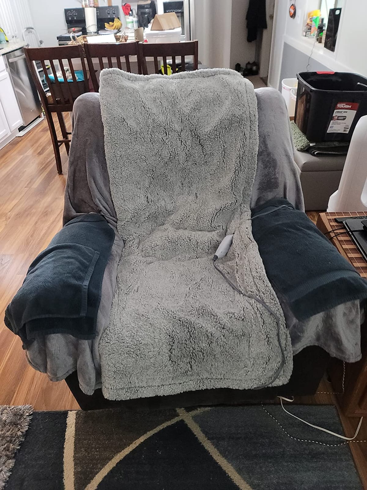 Westinghouse Electric Blanket Heated Throw, 6 Heat Settings, Grey | Soft Plush Sherpa Heated Blanket with 2-10 Hours Auto-Off, Machine Washable, 50x60