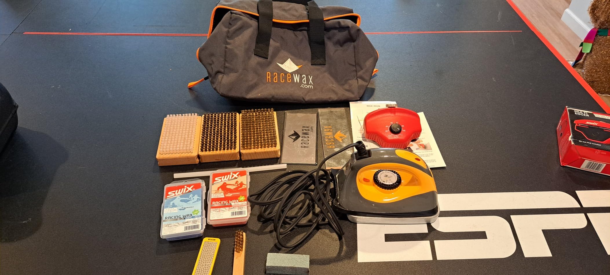 RaceWax Elite Ski and Snowboard Tuning and Waxing Kit - Complete with Waxing Iron, Angled Edge Tuner, Universal Temperature Wax, Edge Tools, Base Repair Tools, and Cordura Travel Bag - (PC-7909) customer photo 2