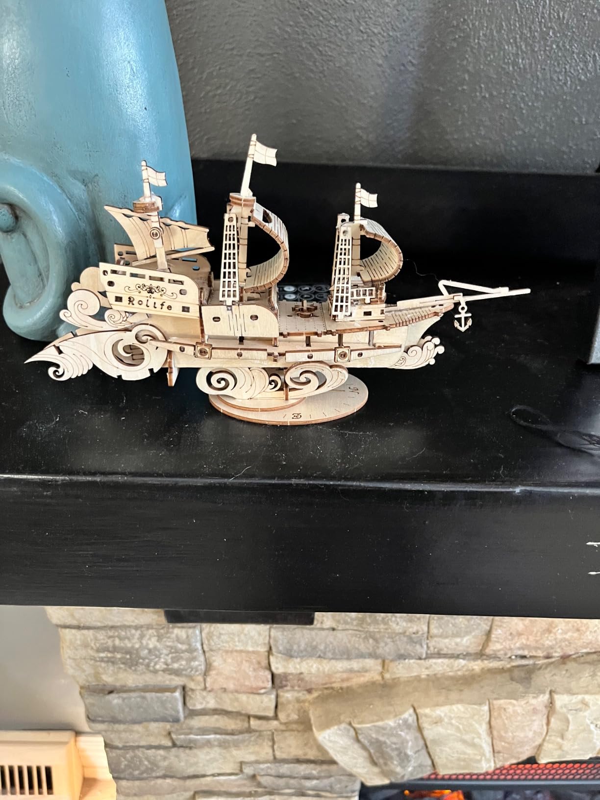 RoWood 3D Wooden Puzzle for Adults, Vintage Wooden Watercraft Model Sailboat Kit to Build customer photo 1