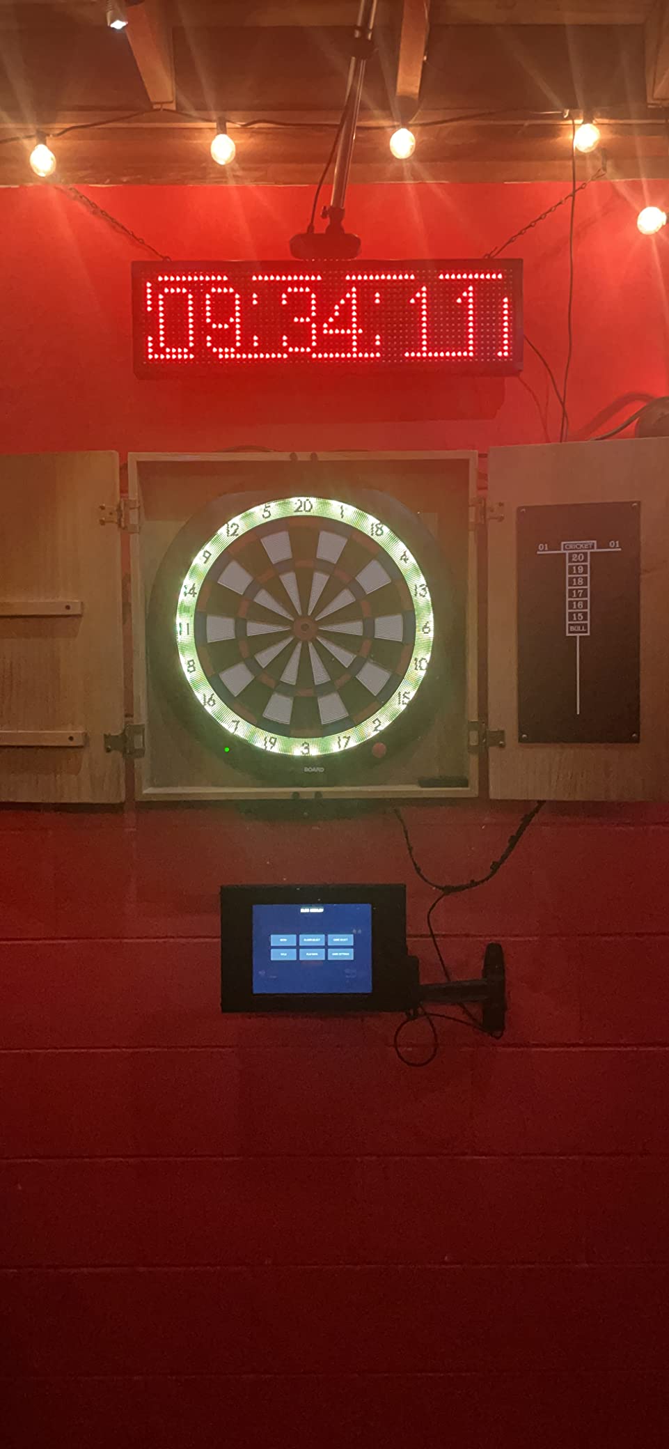 American Legend Barnwood Dartboard Cabinet with Wheat Finished Barn Style Doors - Dartboard Not Included customer photo 2