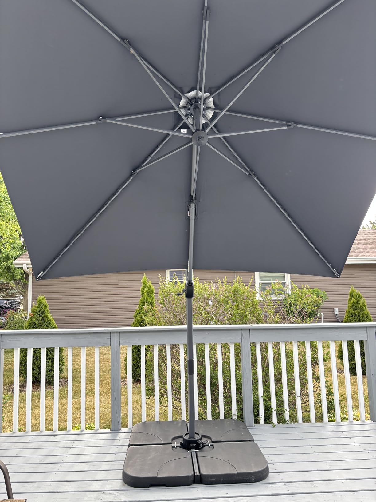 PURPLE LEAF Cantilever Umbrella 10 Feet Round Smooth 360° Rotation Beige | Rock-Solid Stability, Smooth One-Hand Adjustment, Expansive Shade Coverage, Stay Cool & Protected, Built for Lasting Comfort customer photo 2