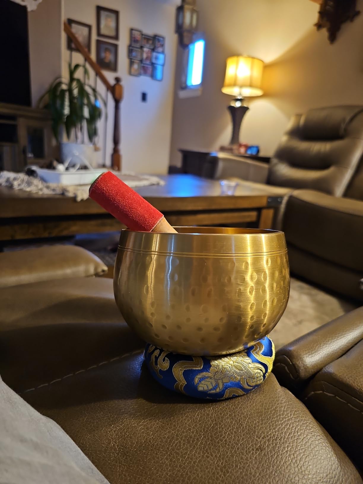 DharmaObjects Tibetan Ring Gong Meditation Singing Bowl Mallet Cushion Set (Jumbo) customer photo 2