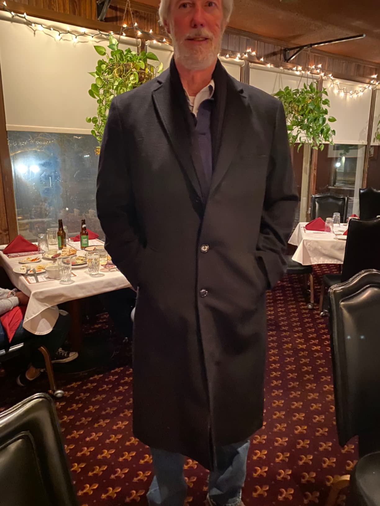 Mens Single Breasted Wool Cashmere Full Length Overcoat customer photo 1