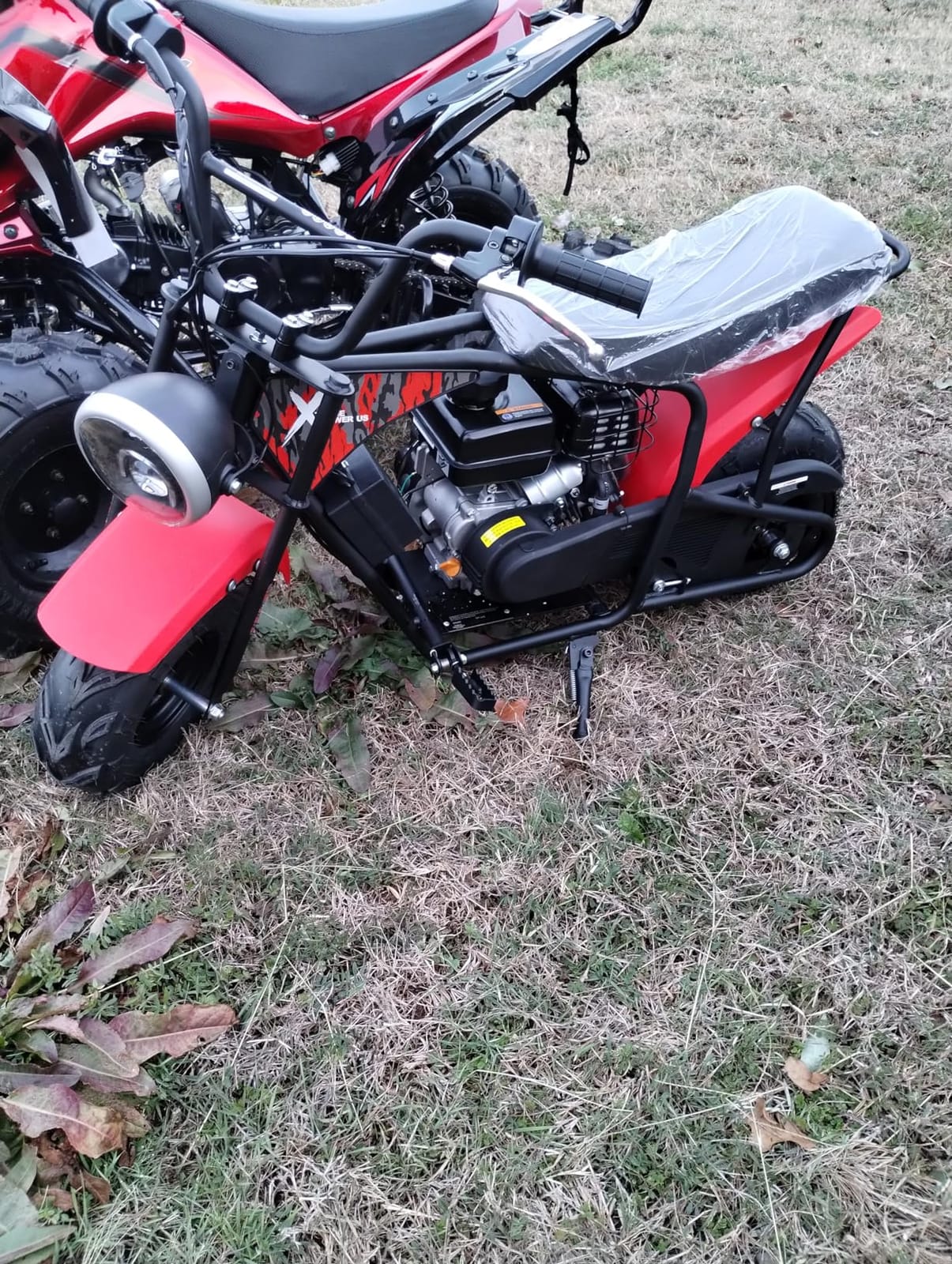 XtremepowerUS Mini Bike 4-Stroke Gas Powered Off Road Trail Bike Dirt Mini Motorcycle Ride on 99cc 3.5HP Blue (Red) customer photo 2