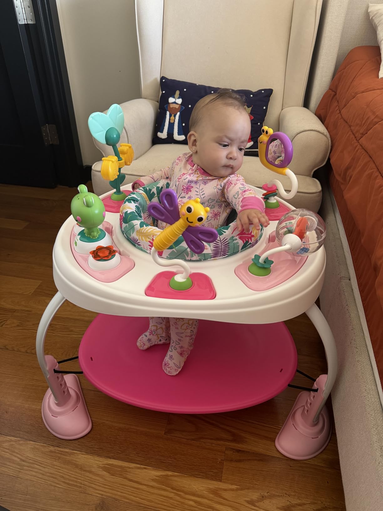 Bright Starts Bounce Bounce Baby 2-in-1 Activity Jumper & Table - Playful Palms customer photo 2