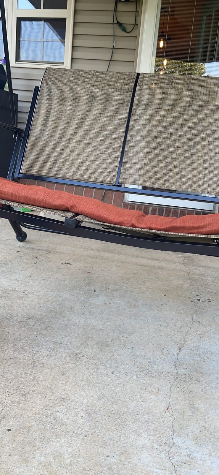 PURPLE LEAF 3-Seat Outdoor Patio Porch Swing with Textilene Fabric | Canopy and Stand Design, Easy to Move, Heavy-Duty Aluminum Structure, Convenient Storage Pocket, Easy to Clean customer photo 1