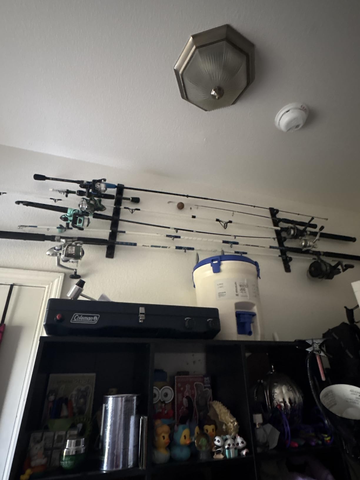 OJYDOIIIY Wall Mount Fishing Rod Holders, Horizontal/Ceiling Fishing Pole Storage Rack for Garage customer photo 1