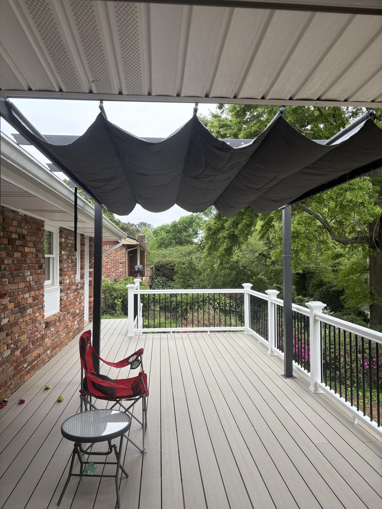 PURPLE LEAF Outdoor Retractable Pergola 10' X 12' Canopy Aluminum, Beige customer photo 1