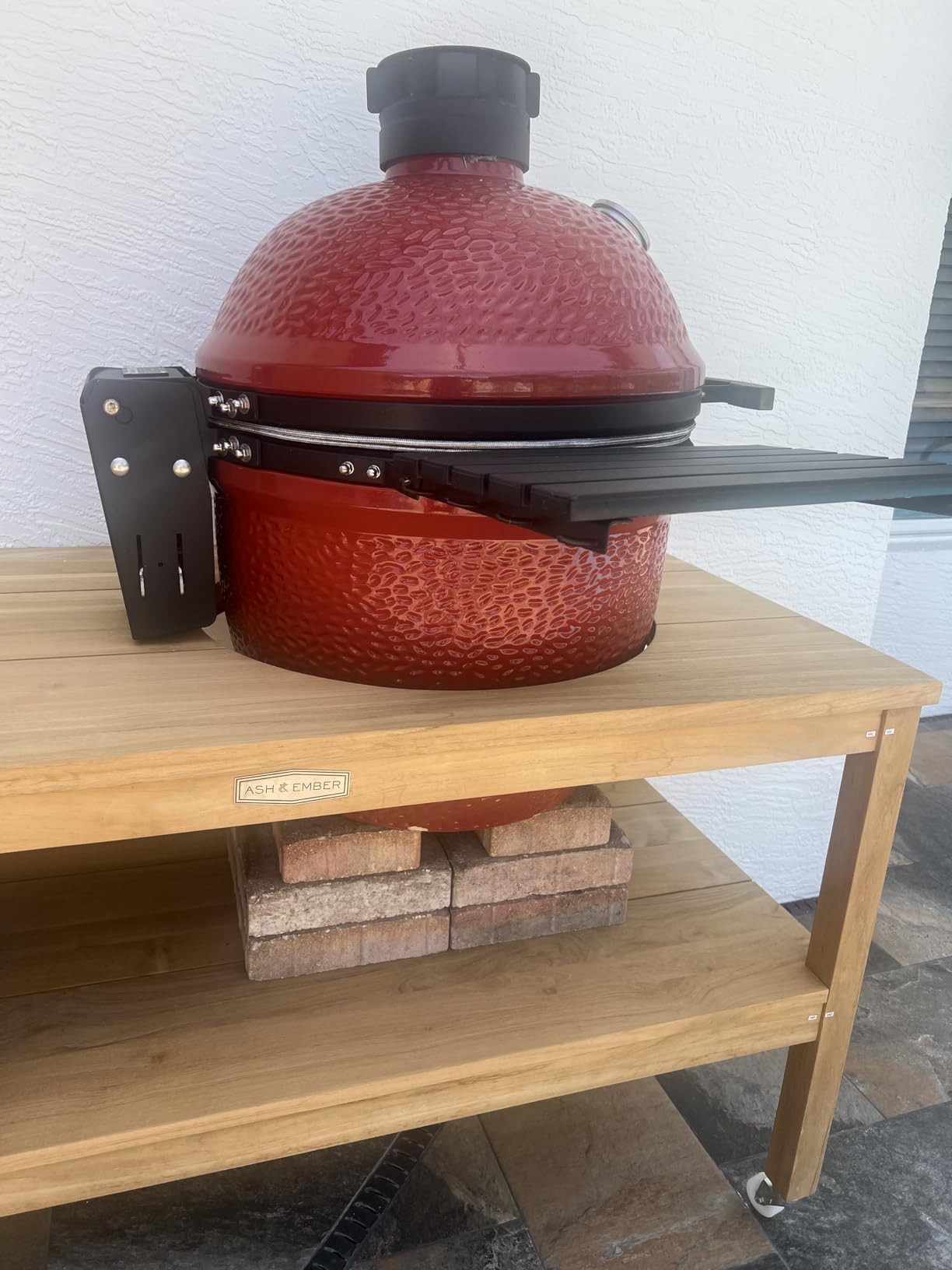 TITAN GREAT OUTDOORS Ash & Ember Grade A Teak Ceramic Grill Table, 22