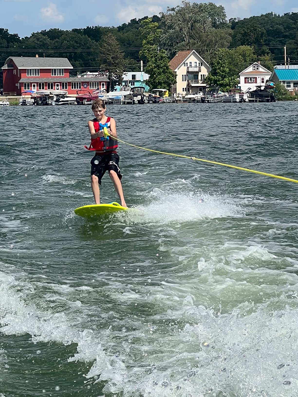 YouGo Board and Handle Combo with EVA Foam Padding, All-in-One Kneeboard, Wakeboard, Wakeskate, and Wakesurf Board for Kids, Teens, and Adults, 57
