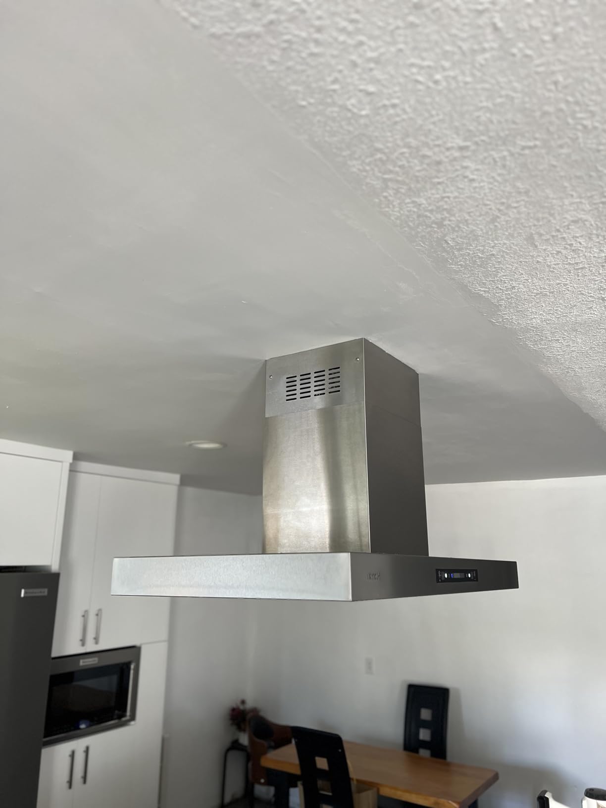 Upgraded 42 Inch Island Mount Range Hood, 1200 CFM Ducted Range Hood with 3-Speed Fan, Stainless Steel with Gesture Sensing & Touch Control customer photo 2