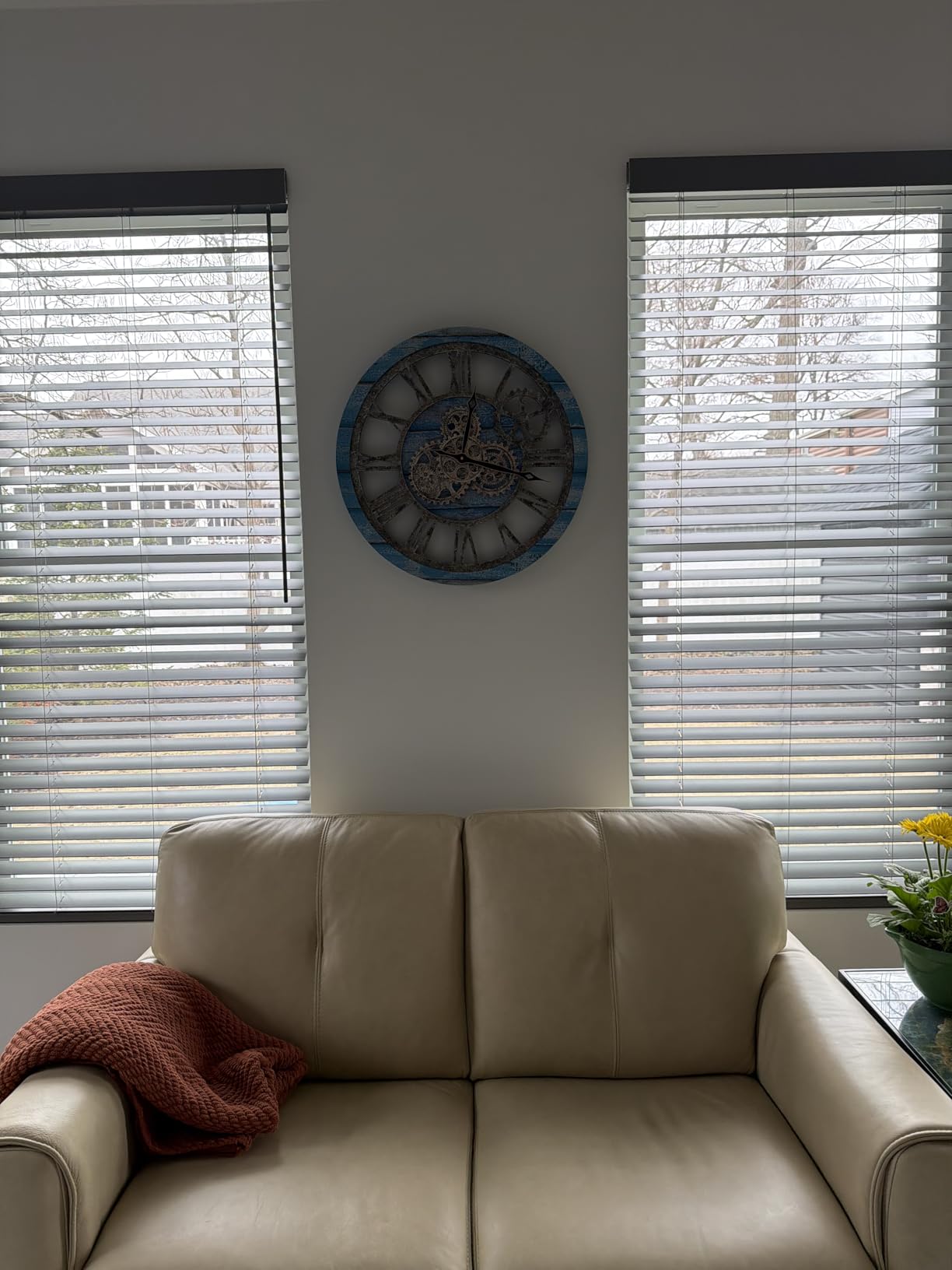 ImprovingLife The Gears Clock The Original Real Moving Gear Wall Clock Vintage Industrial Oversized Rustic Farmhouse (24 inch (60cm), Vintage Black Wood and Bronze) customer photo 2