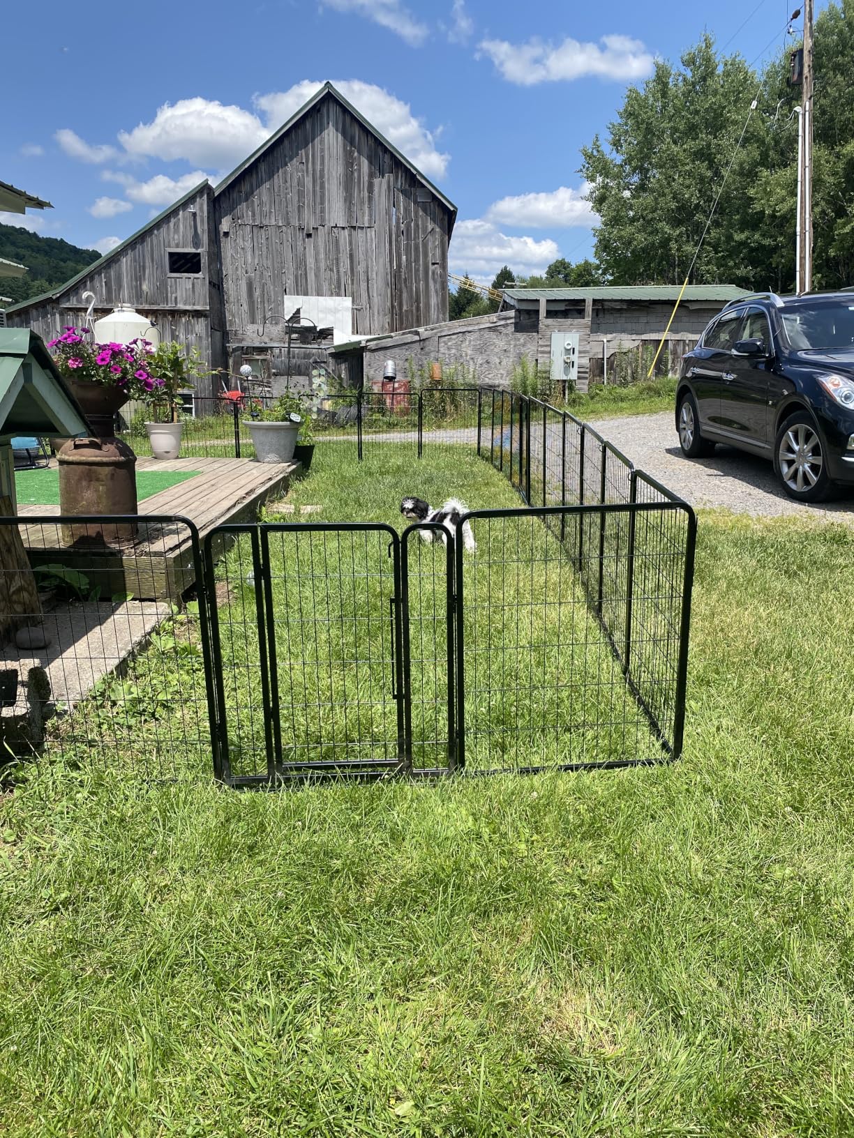 Yaheetech Dog Playpen 40in 6 Panels Pet Fence for Indoor Yard RV Camping | Easy Setup, Heavy Duty Rustproof Frame with Secure Latch Door, DIY Layouts, Foldable Storage, for Medium & Large Dogs customer photo 2
