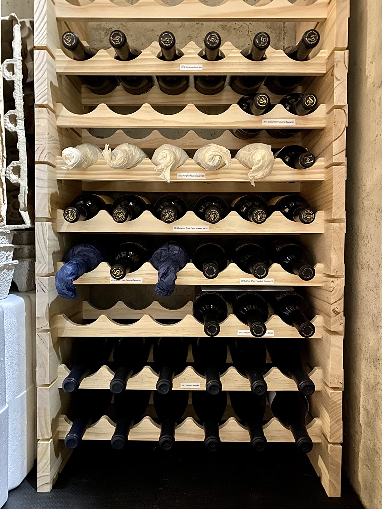 Wine Rack Solid Wood Stackable Storage Wooden Wine Rack Wine Cabinet (60 Bottles, Natural Color) customer photo 2
