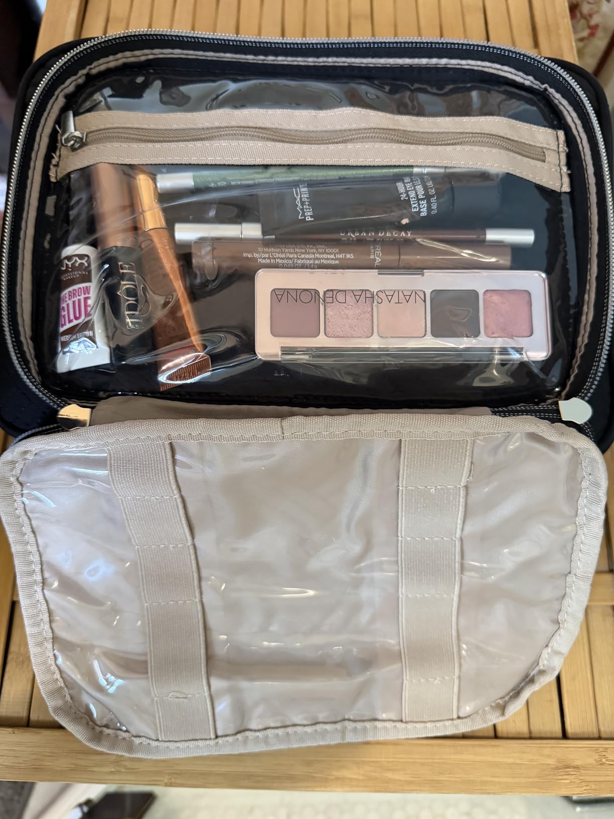 BAGSMART Toiletry Bag Hanging Travel Makeup Organizer with TSA Approved Transparent Cosmetic Bag Makeup Bag for Full Sized Toiletries, Medium-Black customer photo 2