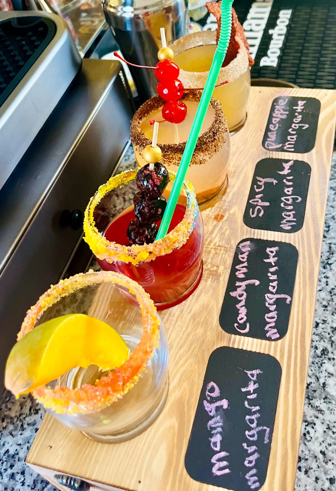 MyGift Rustic Burnt Solid Wood Tasting Beer Glass Gift Set with 4 Tasting Beer Glasses and Serving Tray with Erasable Chalkboard Label customer photo 2