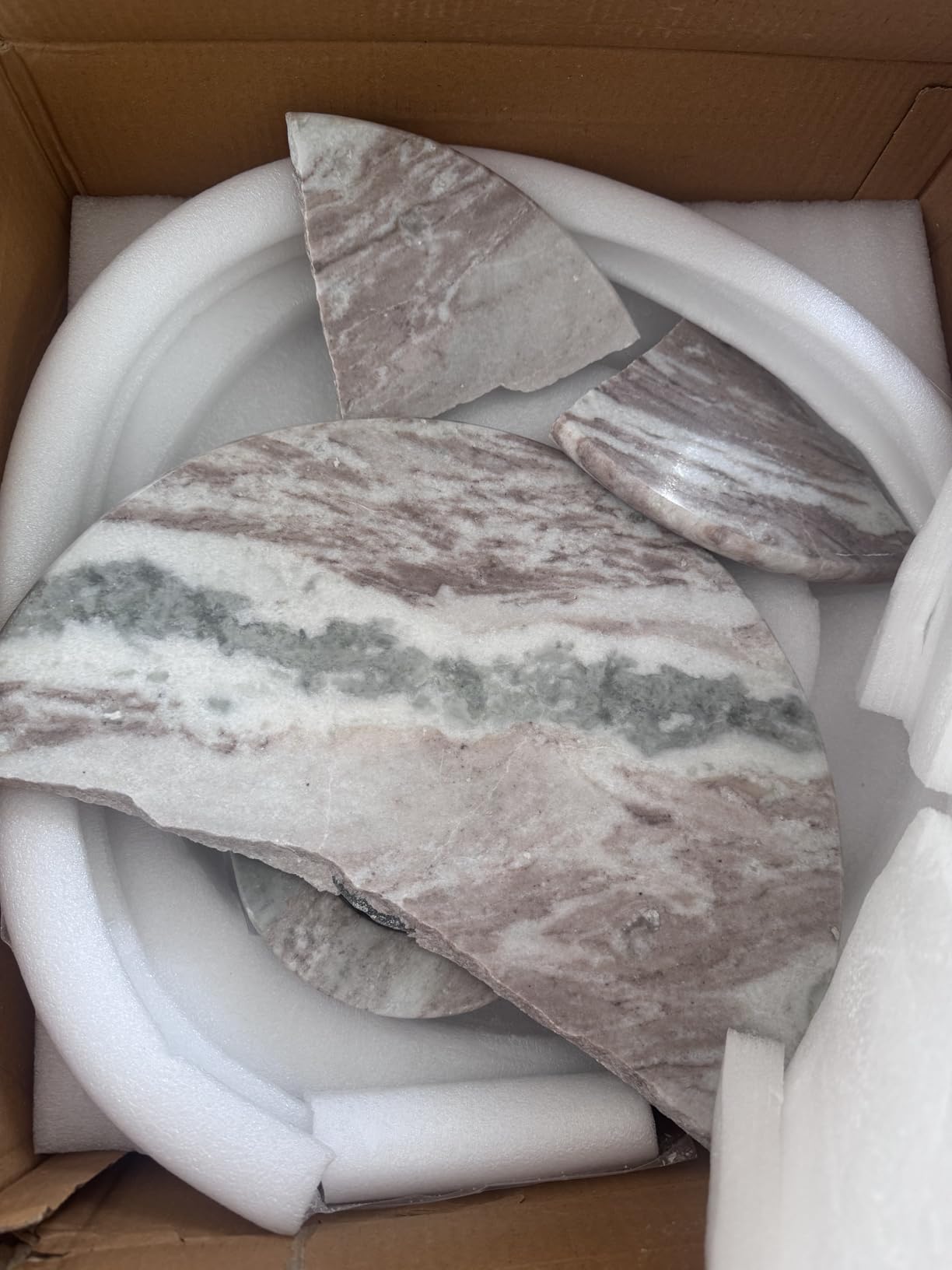 Creative Co-Op Marble Lazy Susan, White customer photo 2
