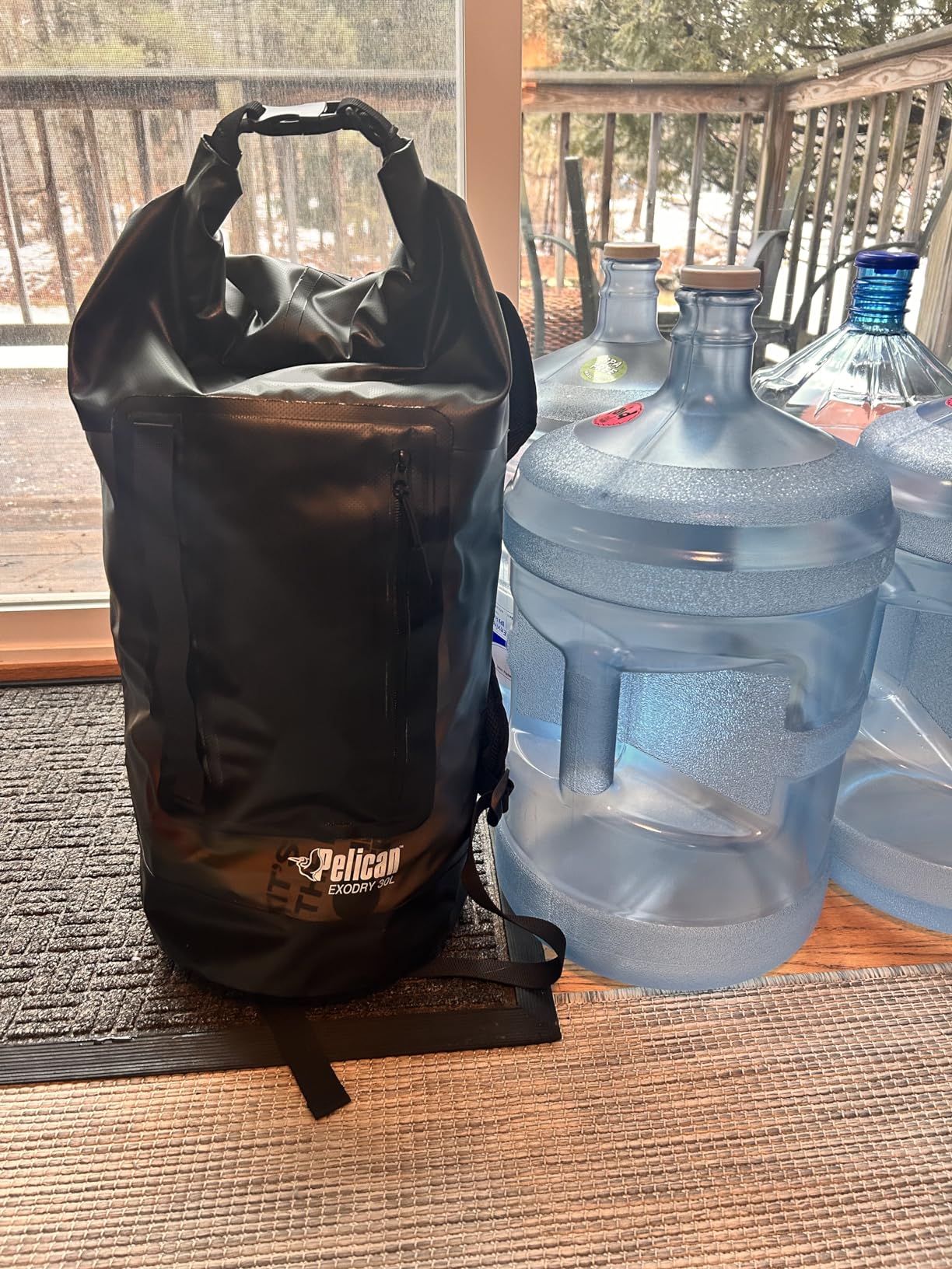 Pelican ExoDry 30L Large Drybag - Waterproof - Backpack-Type Shoulder Straps - Thick & Lightweight - Roll Top Compression - Keeps Gear Dry for Kayaking, Rafting and Fishing - Black customer photo 2