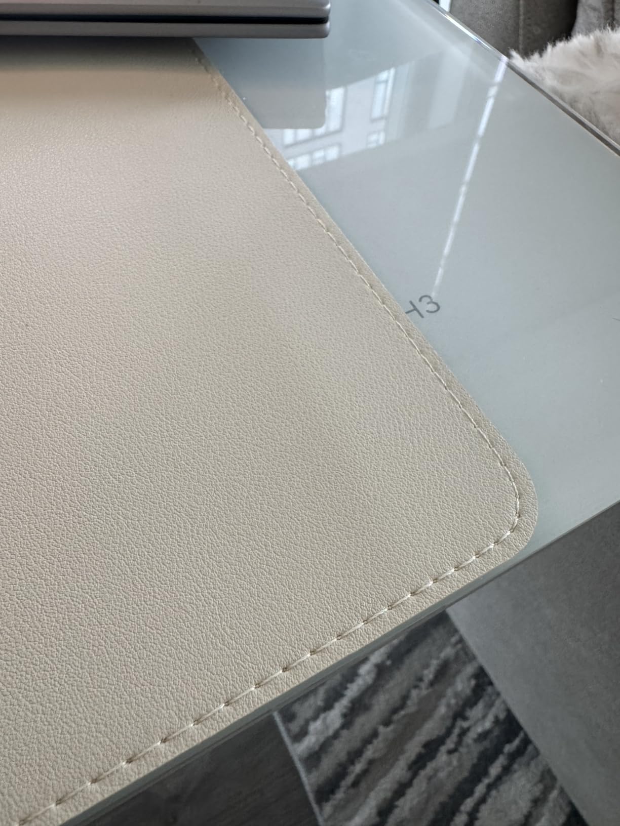 Desk Pad Blotter, Wolaile 36x17 in Large PU Leather Mouse Pad, Waterproof Non-Slip Writing Desktop Protector Mat, Office Desk Accessory, Brown customer photo 1
