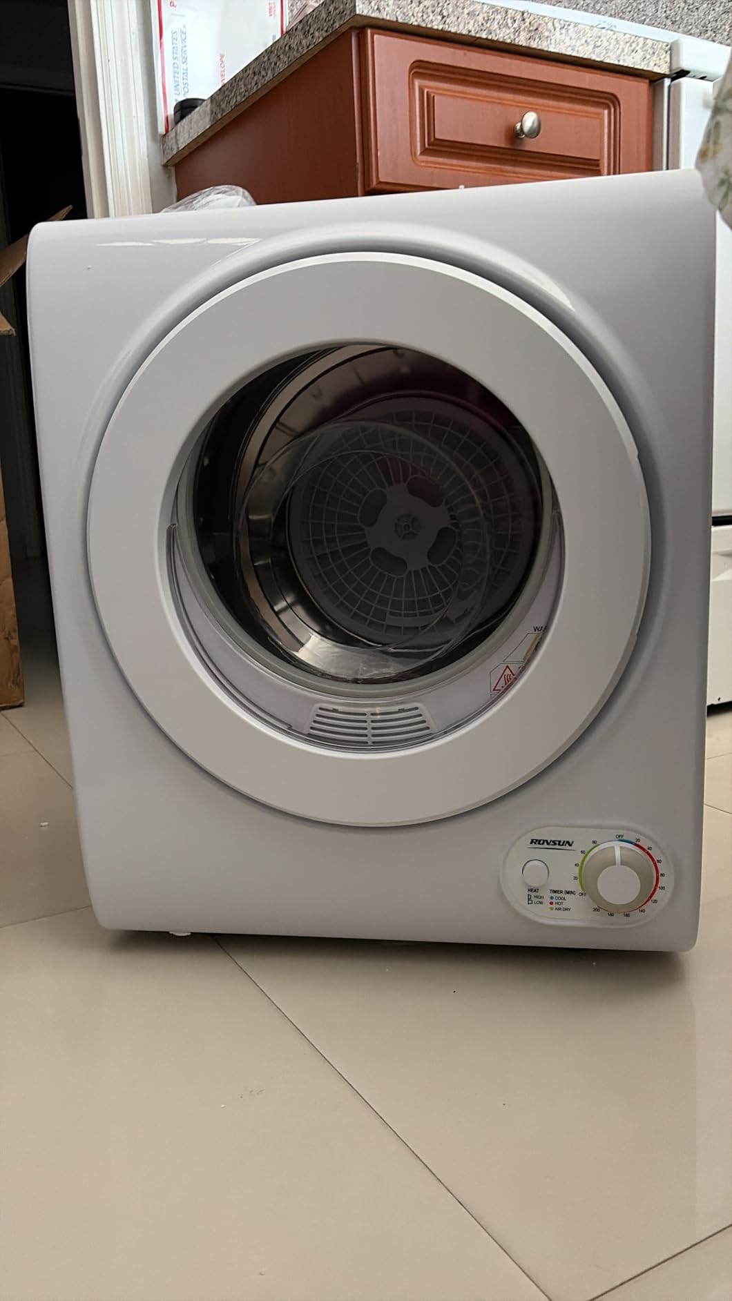 ROVSUN 110V Portable Clothes Dryer, High End Laundry Front Load Tumble Dryer Machine with Stainless Steel Tub & Simple Control Knob for Apartment, Dorm-850W, White customer photo 2