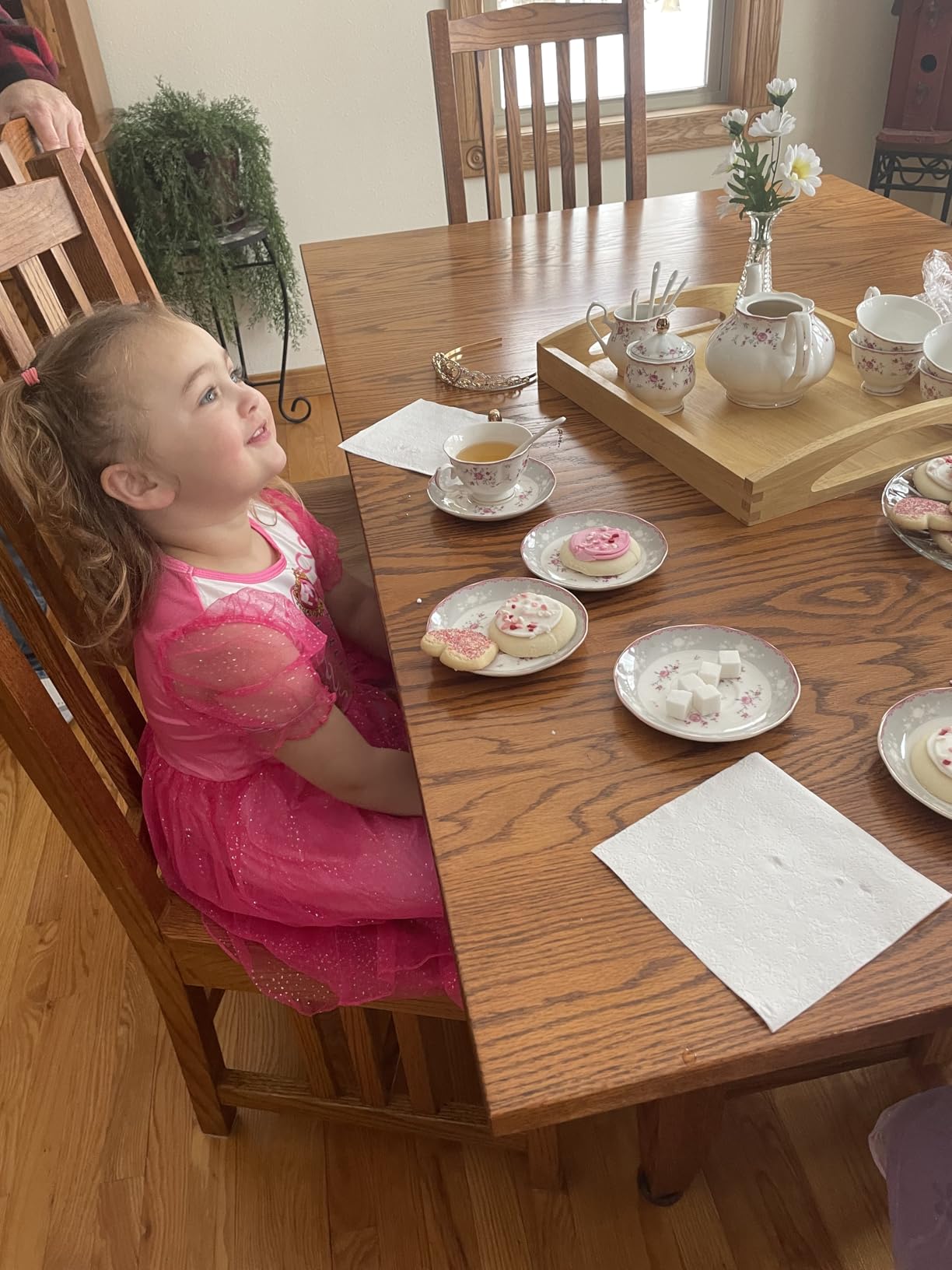 fanquare Vintage Porcelain Tea Set for Women Tea Party, Cup and Saucer Set for 6, Wedding Floral Teapot Set for Adults, Pink Rose customer photo 2