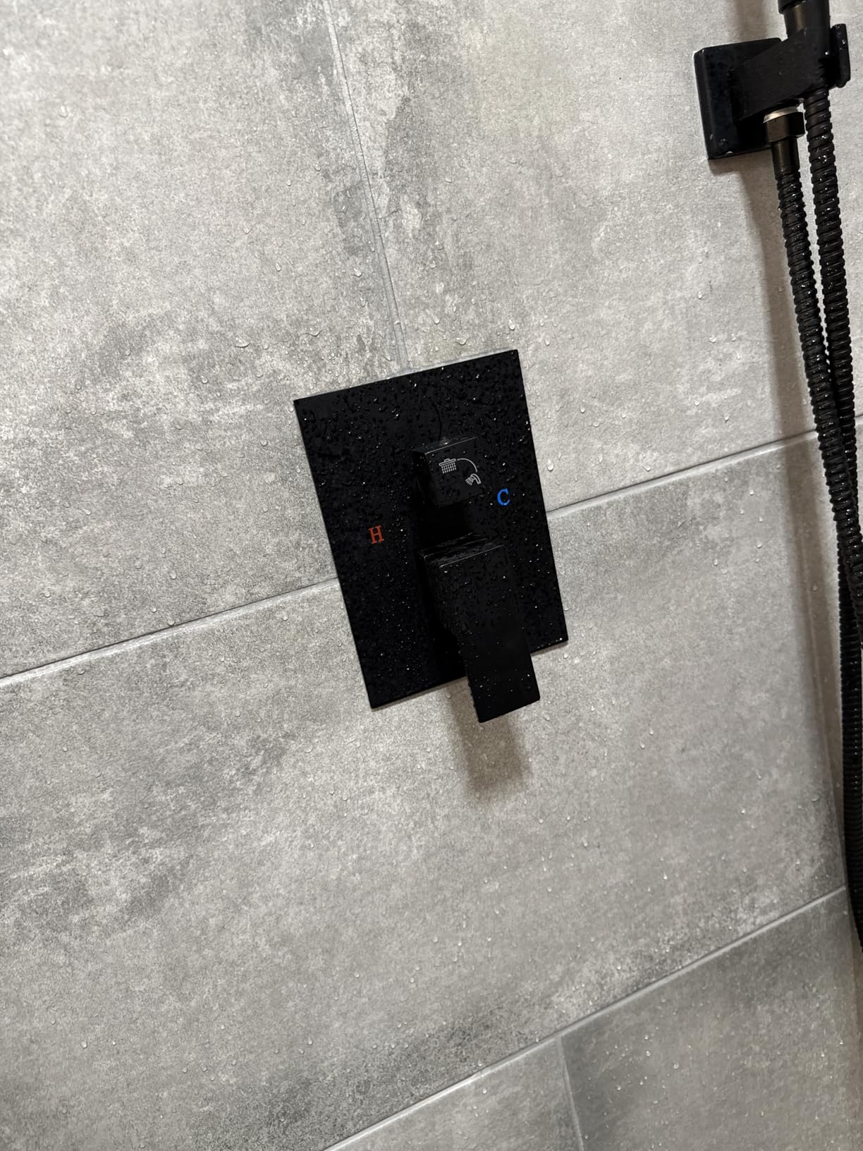 Aolemi Shower System with Rain Head and Handheld, 12-Inch, Matte Black | High-Pressure Shower Faucet Set with Dual-Function Handheld, Rough-In Valve, 1.8 GPM, Wall-Mount Trim Kit customer photo 1