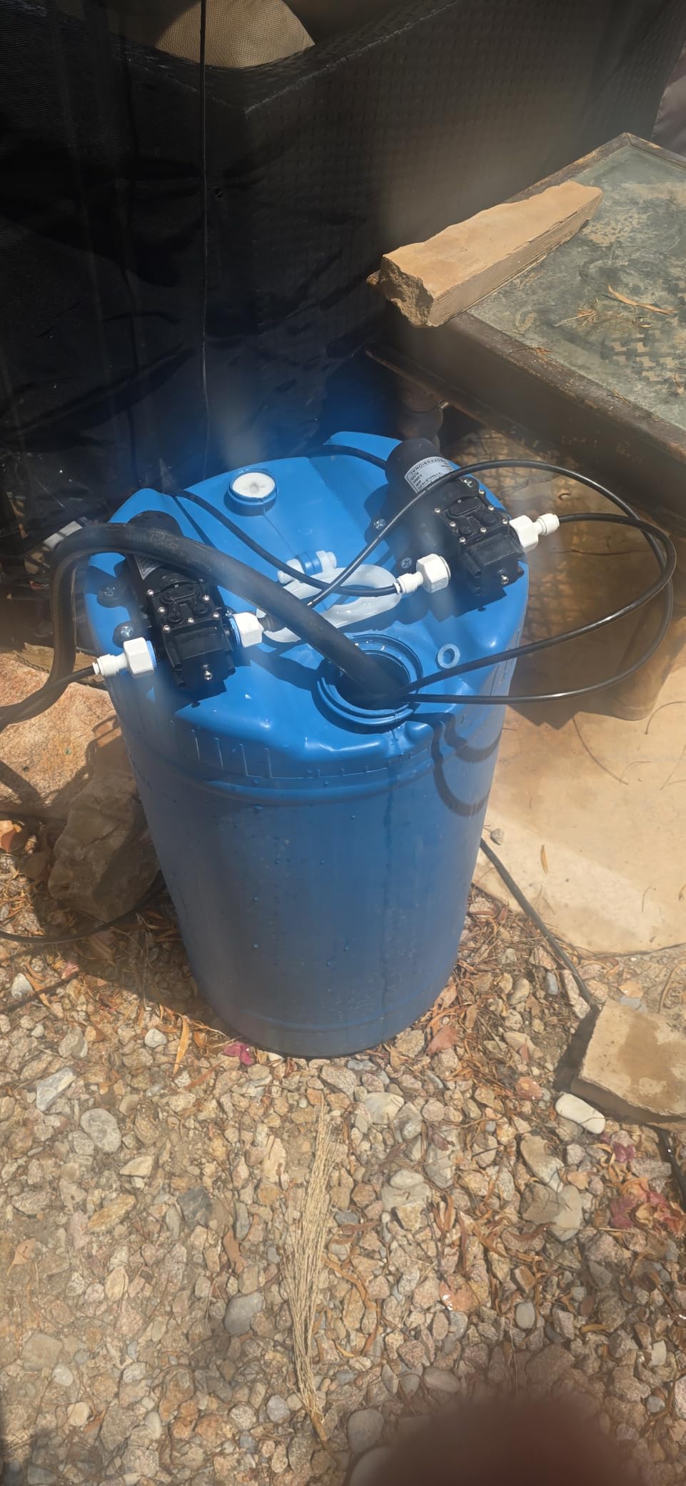 Outdoor Misting Cooling System with Pump Kit, 65.6FT(20M) Misting Line | Misting Pump with Filter, 26 Brass Mist Nozzles, 1 Brass Adapter (3/4