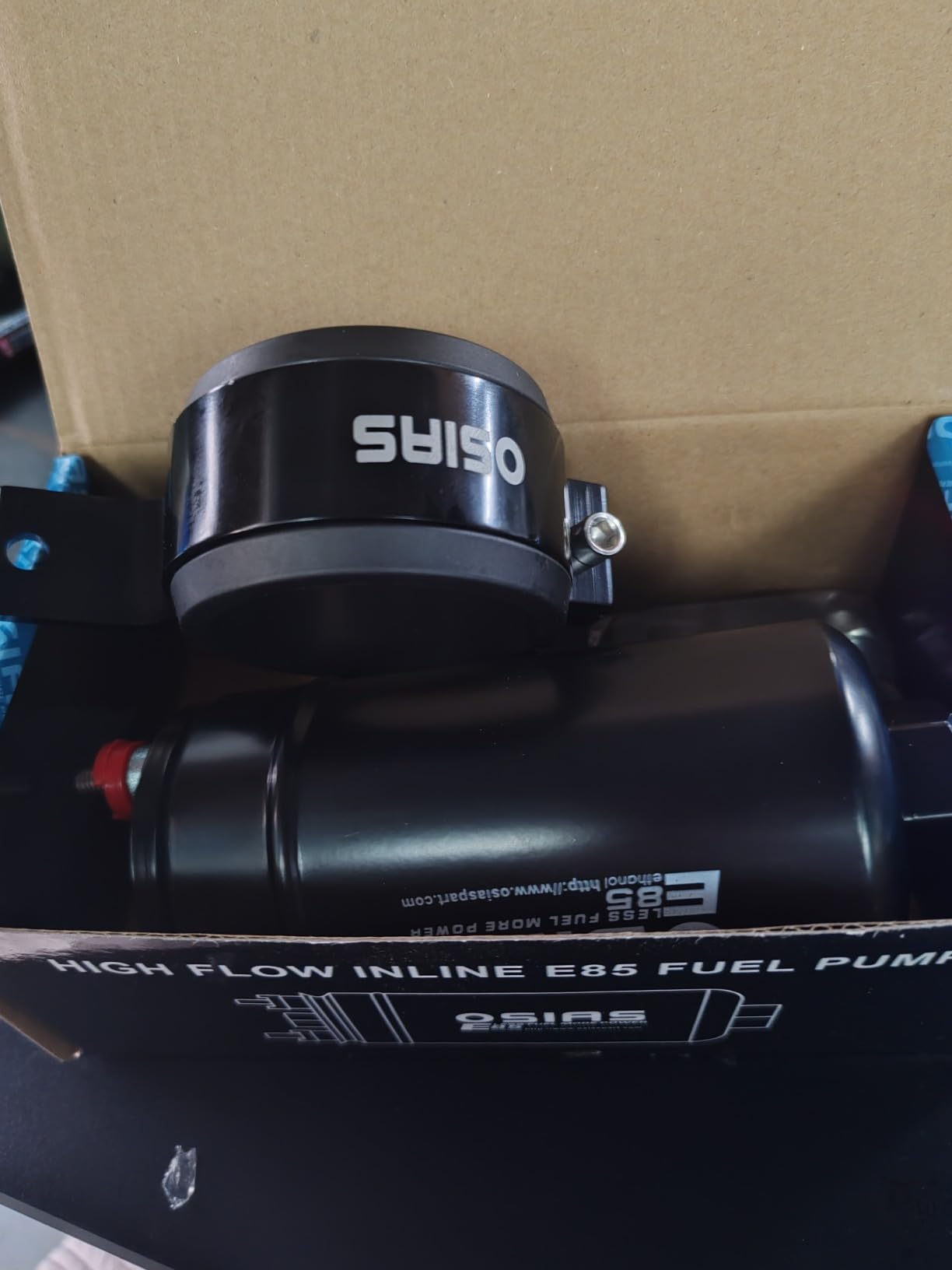 OSIAS 12V External Inline Fuel Pump EFI 380LH 1000HP High Flow | With AN10 Inlet / AN6 Outlet, 60mm Bracket Clamp Black Fit 044 Fuel Pump customer photo 1