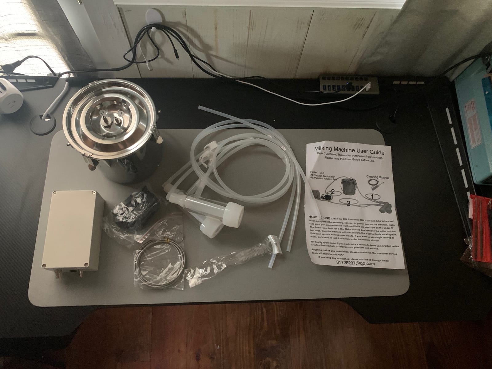 3L Goat Pulsation Vacuum Electric Milking Machine, Automatic Pulsation Breast Pump with 2 Teat Cups Stainless Steel Bucket for Goat customer photo 2