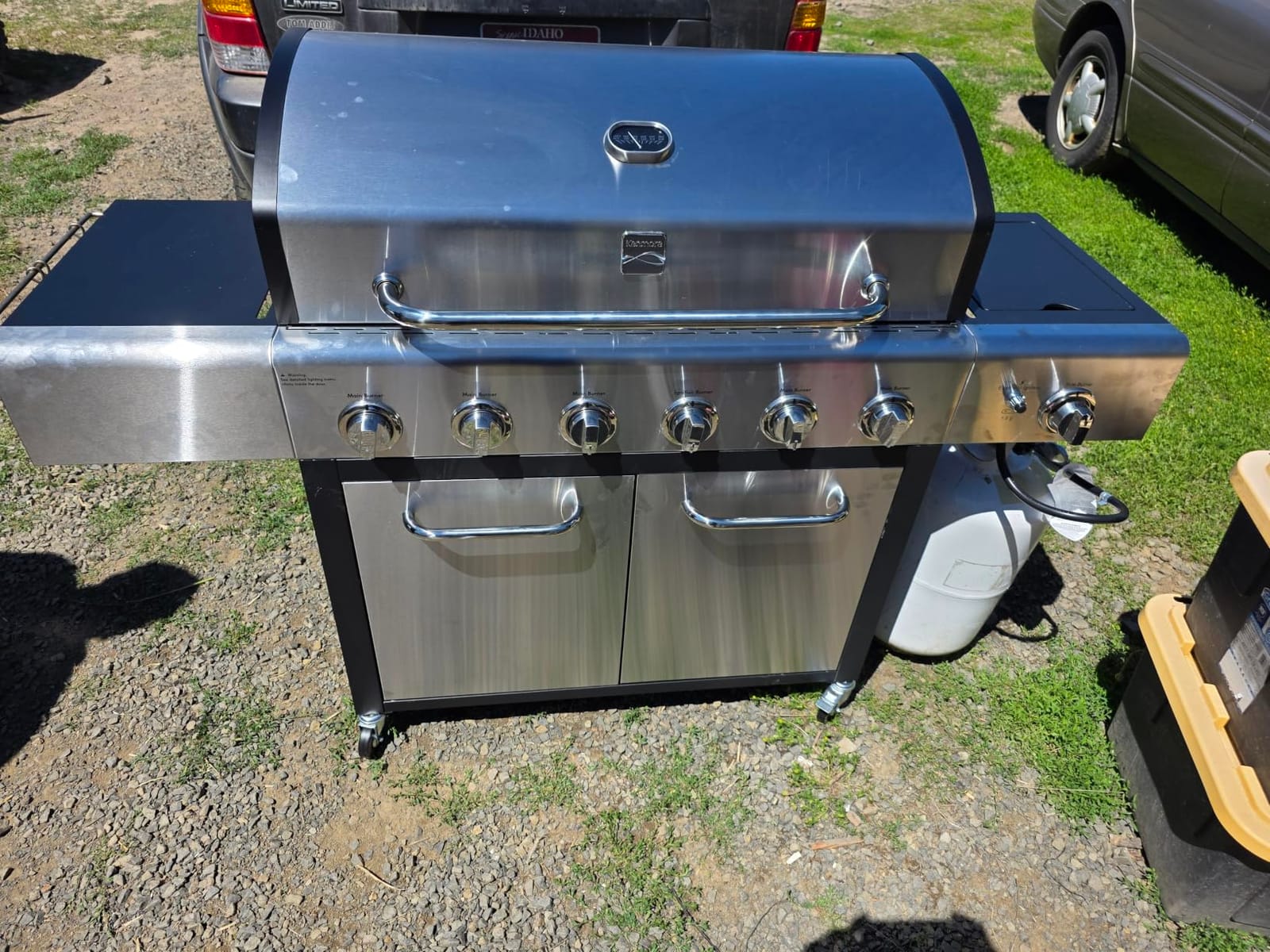 Kenmore 6-Burner Propane Gas BBQ Grill with Side Burner, 73,000 BTUs, Stainless Steel Cabinet Grill with Cast Iron Grates for Outdoor Cooking, Backyard BBQ, Patio, Large Parties customer photo 1