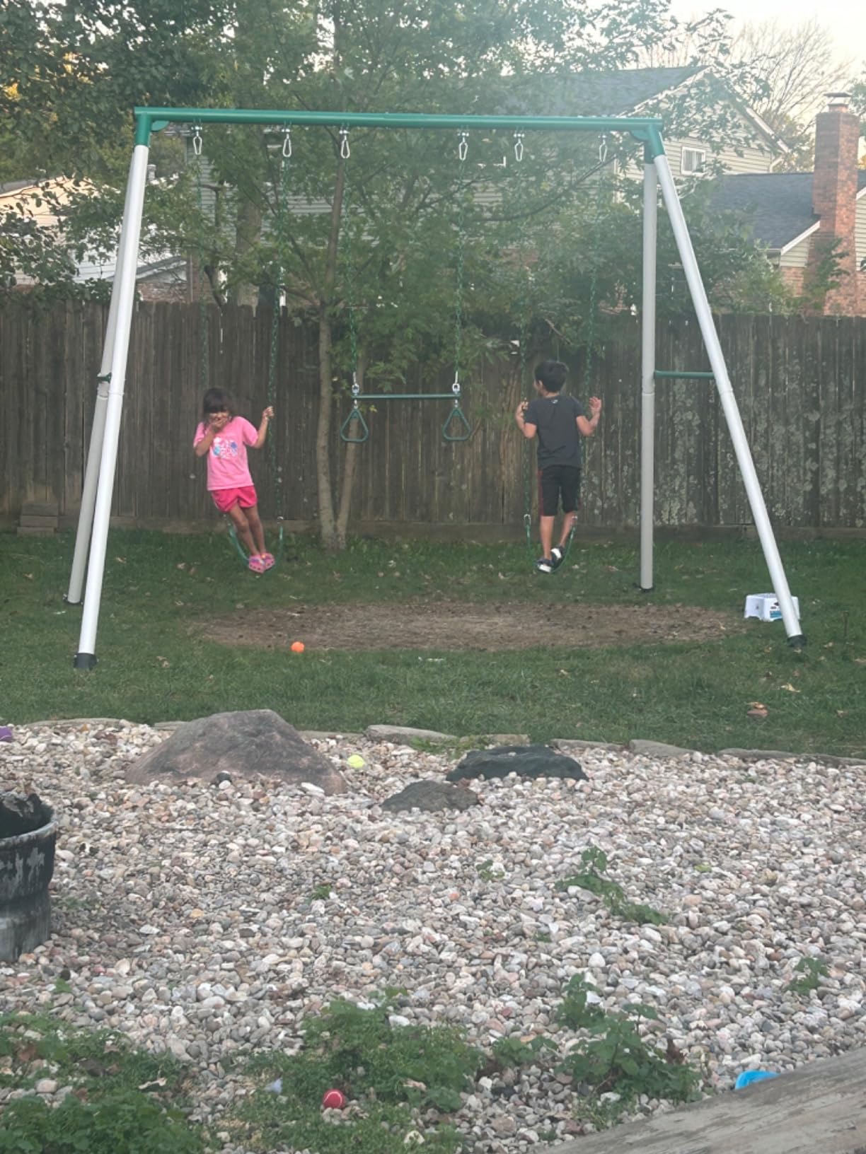 Backyard Discovery Big Brutus Galvanized Steel Swing Set Kit with Classic A-Frame, Two Belt Swings, One Trapeze Bar, Easy Assembly, Heavy-Duty Powder-Coated Steel, Weather-Resistant, Outdoor Playset customer photo 2