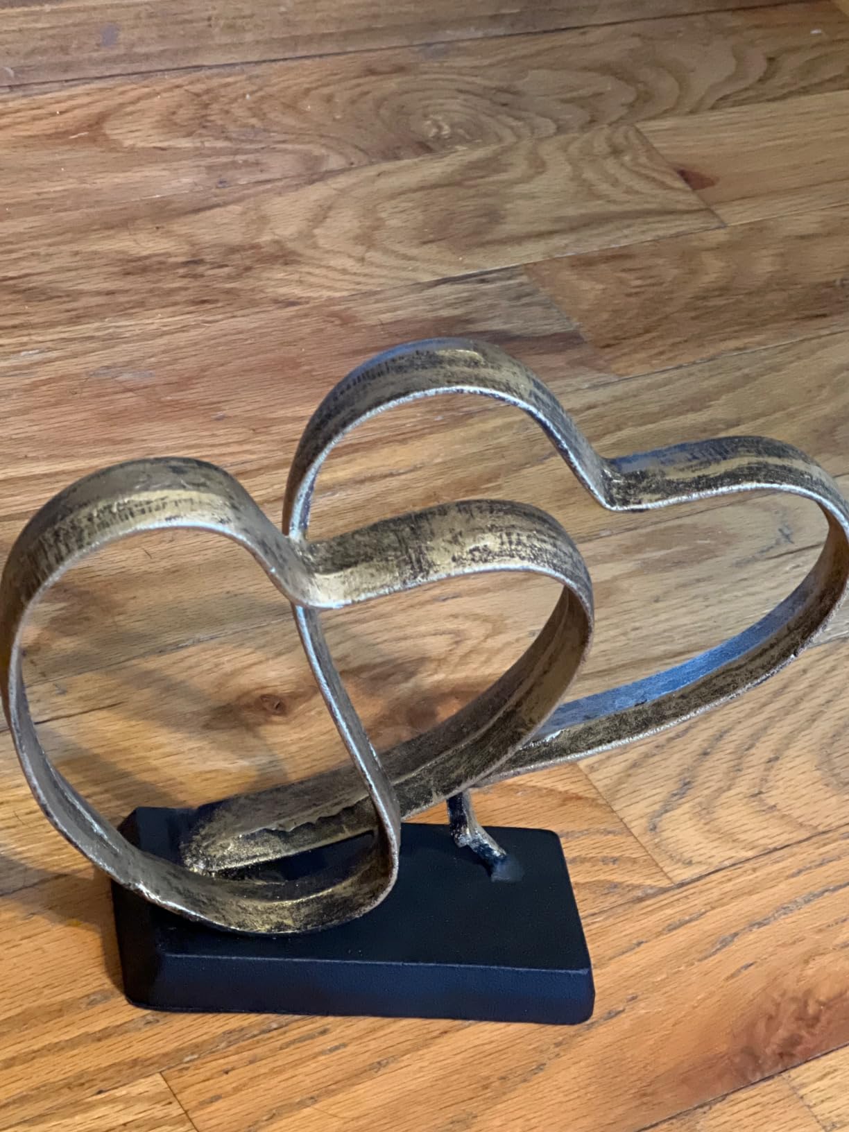 Wedding Anniversary Couples Gift - Iron Sculpture Bundle - Any Anniversary | Iron Hearts Stemming from a Cross Symbolizing Lasting Love, Includes Gift Box and Poem Card, Suits any Wedding Anniversary customer photo 2