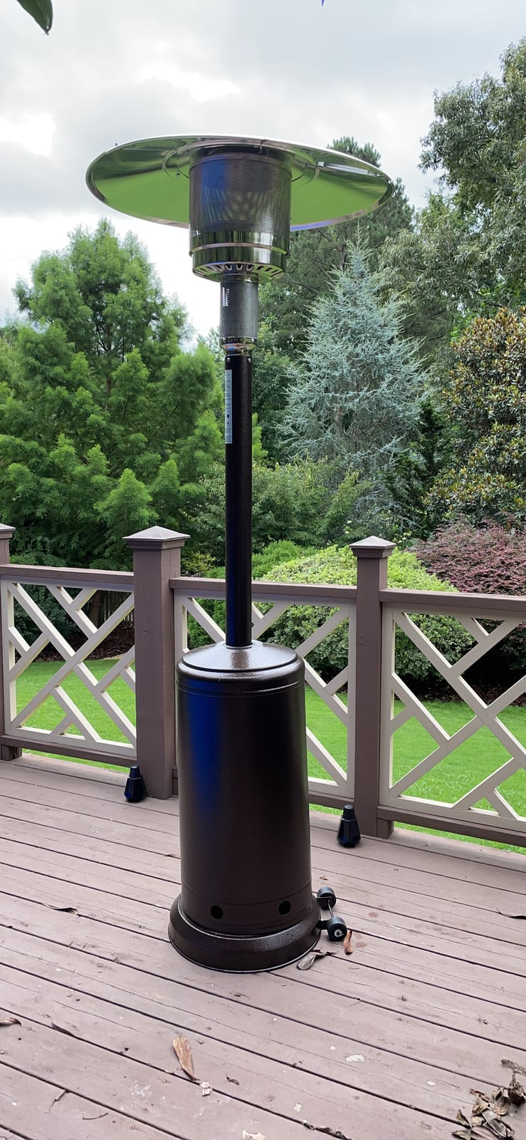 Flash Furniture Sol Patio Outdoor Heating-Bronze Stainless Steel 40,000 BTU Propane Heater with Wheels for Commercial & Residential Use-7.5 Feet Tall customer photo 1