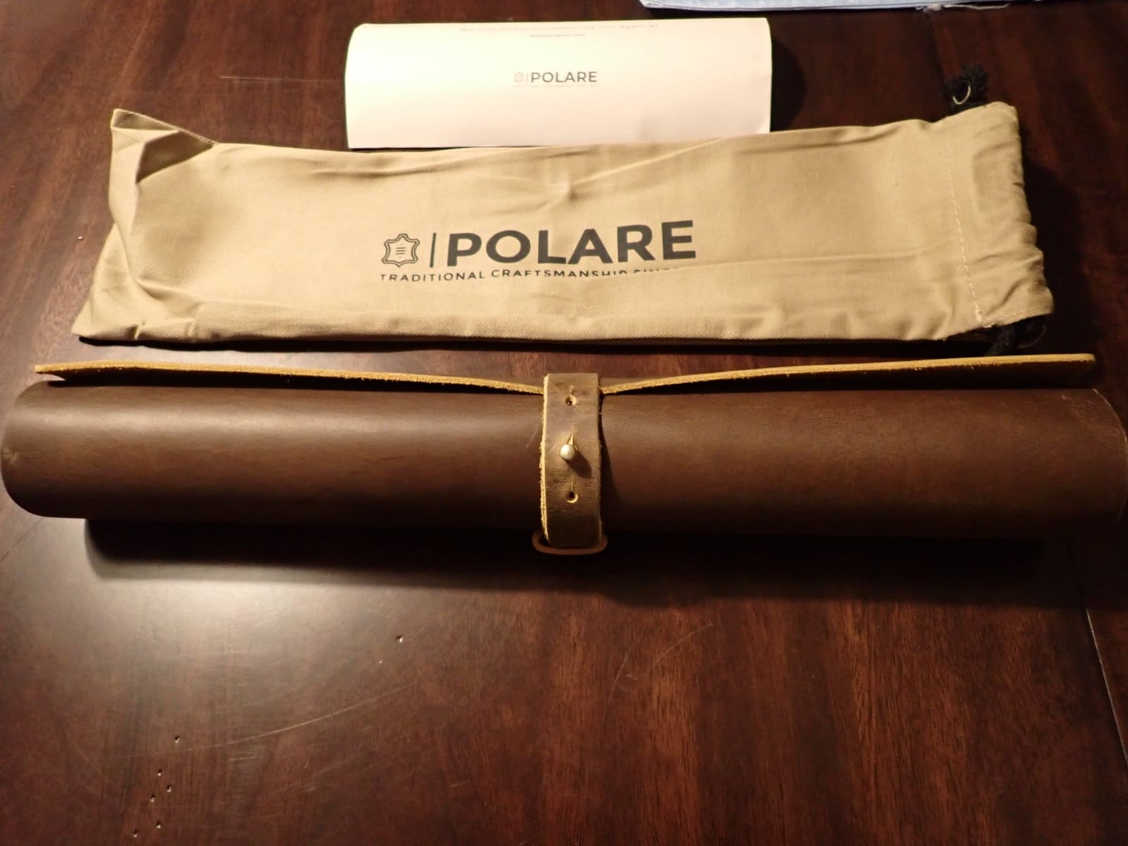 Polare 2mm Thick Full Grain Leather Desk Pad Protector 31.5 x 15.7 inch Desktop Blotter Mats for Keyboard and Mouse Non-Slip Desk Writing Pad for Office and Home (Brown) customer photo 2