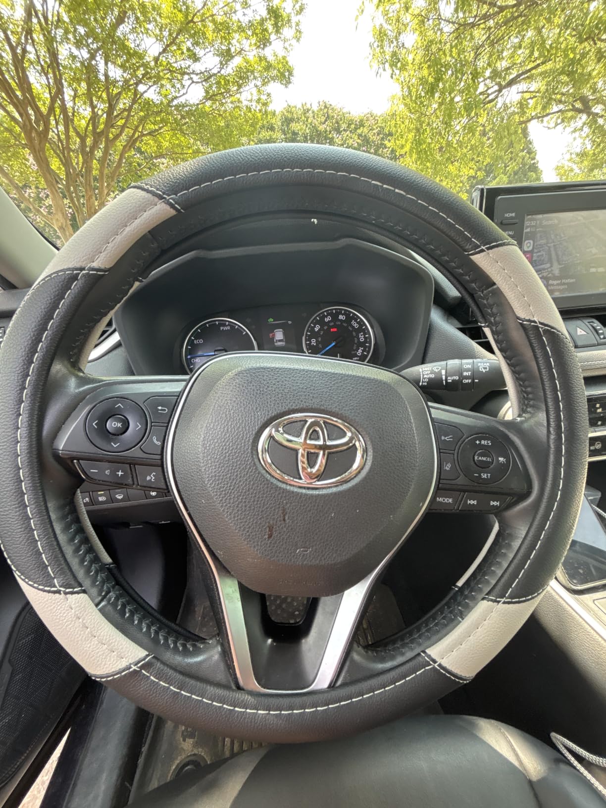 Leather Car Steering Wheel Cover, Universal Fit for Most Cars, Beige | Microfiber Leather, Non-Slip Breathable Auto Steering Wheel Protector customer photo 1
