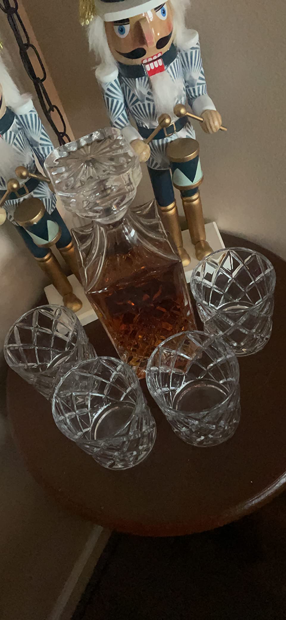 LIGHTEN LIFE Whiskey Decanter Set, Italian Crystal Decanter with 4 Whiskey Glasses in Gift Box - Bourbon Decanter for Scotch, Liquor - Birthday, Anniversary Bourbon Gifts for Men, Dad, Husband customer photo 2