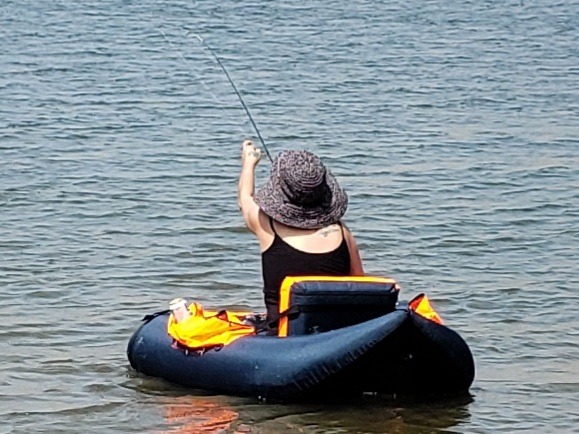 PEXMOR Inflatable Fishing Float Tube, Float Tubes for Fishing w/Rod Holder | Fish Ruler | Pump | Carry Bag | Adjustable Straps| Storage Pockets, 350LBS Capacity Fly Fishing Belly Boat customer photo 2