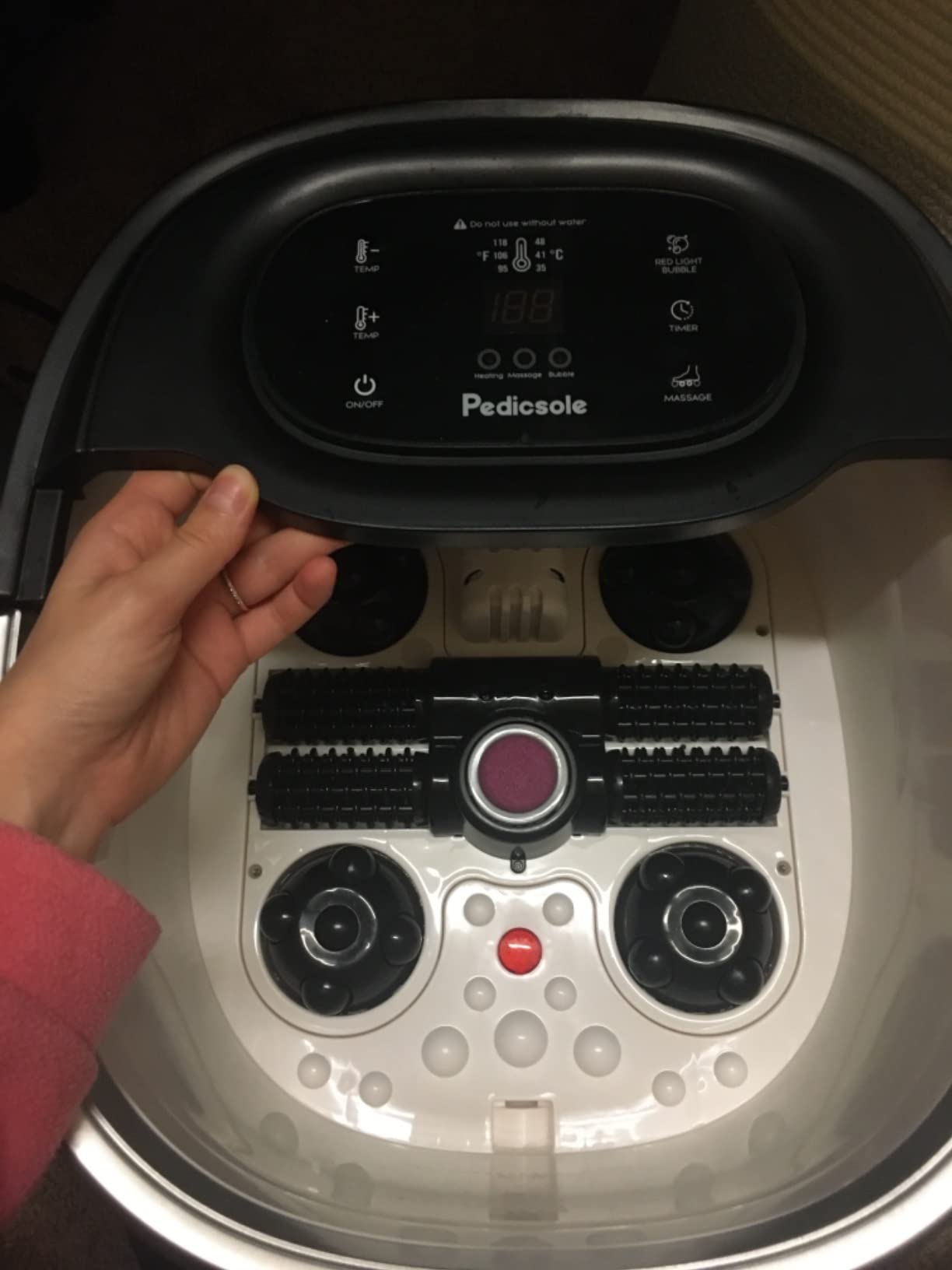 Luxury All in One Foot Spa - Motorized and Heated Foot Spa - Enjoy The Same Pedicure Foot Spa at Home Heat, Bubble Jets, Pedicure Stone, Motorized Massage Roller to Relieve Feet Stress customer photo 2