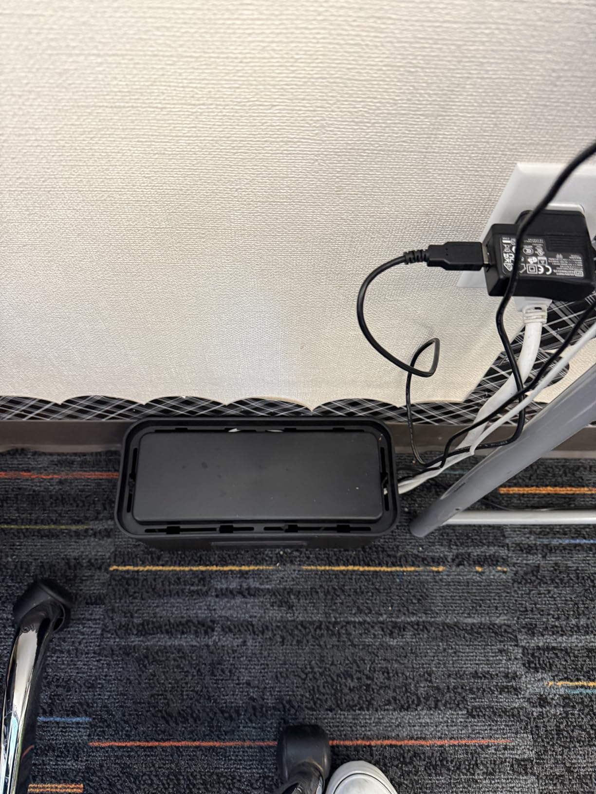 Cable Management Box,Cord Organizer for Home Office Cable Wire Hide,Black | Box for Desk Floor Cable Hide,Cable Box Organizer to Cover The Power Strip Cord Wires customer photo 2