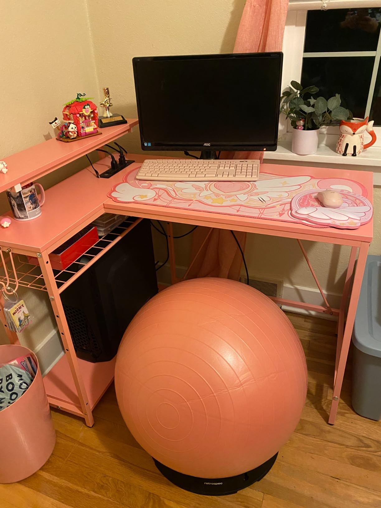 Retrospec Luna Exercise Ball with Pump - Anti-Burst Fitness Equipment for Yoga, Core Training & Stability - Home Gym Swiss Ball for Office & Pregnancy customer photo 2