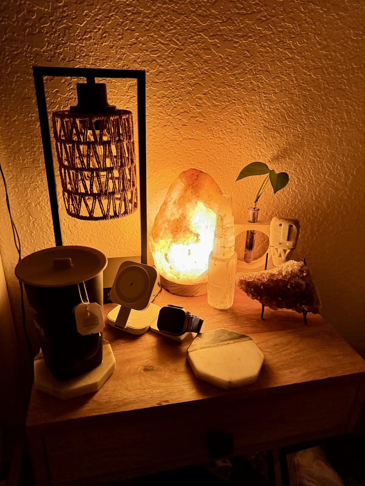 d'aplomb Natural Himalayan Salt Lamp; Large Hand Carved Natural Chunk | 100% Authentic Pink Crystal Rock Salt from Himalayan Mountains; Dimmer Cord; 12 lbs customer photo 1