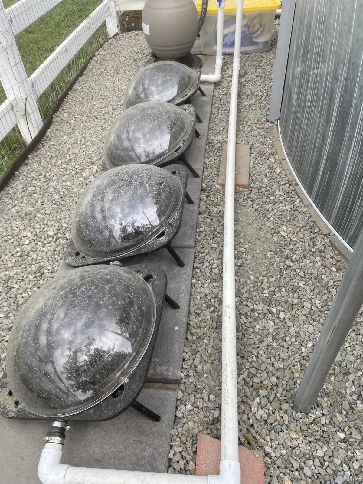 YUEWO Solar Dome Above Ground Pool Heater for Inground and Above Ground Outdoor Swimming Pools Water Heater with Connector, Black customer photo 2